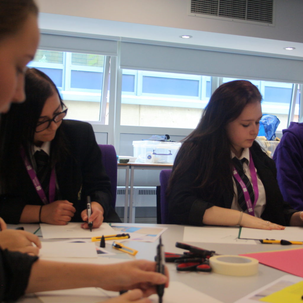 Students working during an event